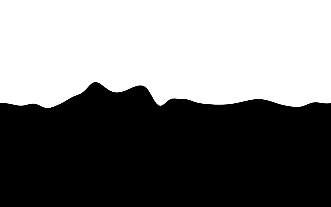 Creative-Coding-Arbeit CI-01: schwarze Landschaftssilhouette mit gewellter Kontur