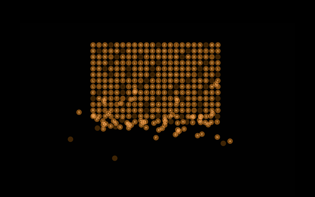 CI-05: Raster aus goldenen Punkten, in das weitere Punkte hineinfliegen