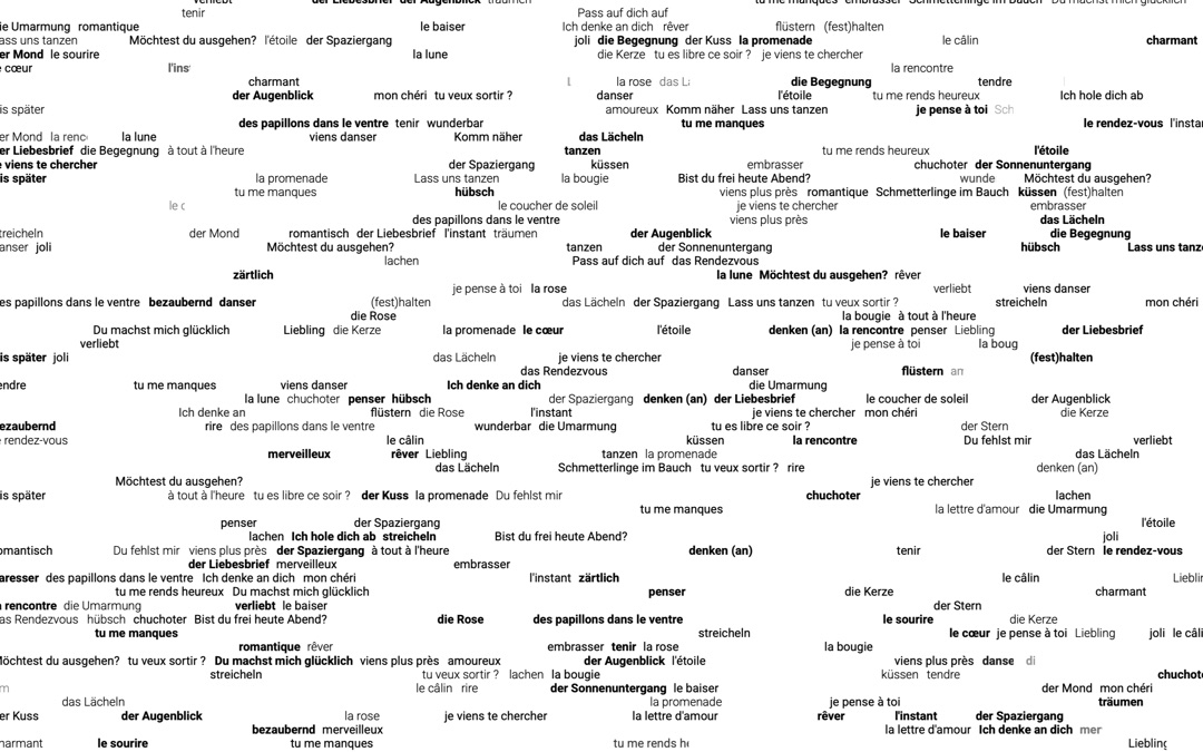 CI-18: Deutsch-französisches Wortfeld über Verabredung und Zuneigung